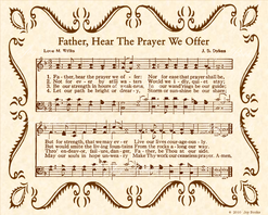 father hear prayer offer hymns vintageverses parchment sepia ink ready frame natural brown music