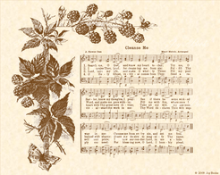 Cleanse Me O God - Christian Heritage Hymn, Sheet Music, Vintage Style, Natural Parchment, Sepia Brown Ink, 8x10 art print ready to frame, Vintage Verses