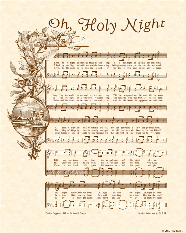 Free Printable O'Holy Night Lyrics Sign Art