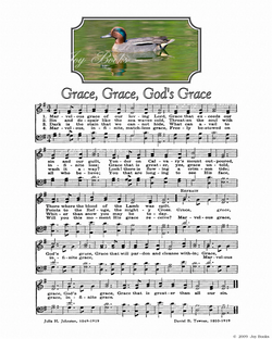 Grace Grace God's Grace - Christian Heritage Hymn, Sheet Music, Vintage Style,White Linen, Black Ink, Duck Photograph, 8x10 art print ready to frame, Vintage Verses